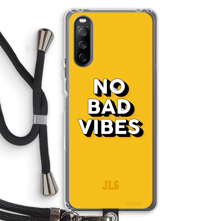 No Bad Vibes: Sony Sony Xperia 10 III Transparant Hoesje met koord