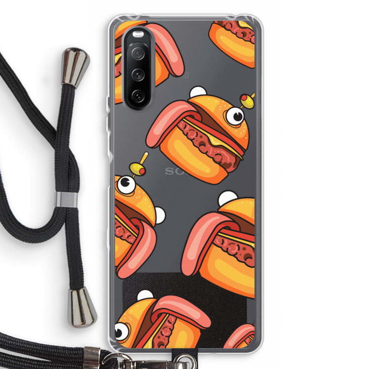 Hamburger: Sony Sony Xperia 10 III Transparant Hoesje met koord