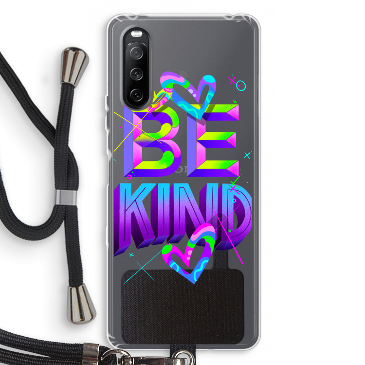 Be Kind: Sony Sony Xperia 10 III Transparant Hoesje met koord