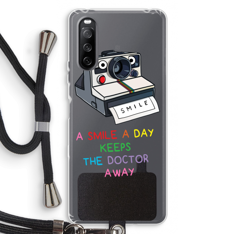Smile: Sony Sony Xperia 10 III Transparant Hoesje met koord