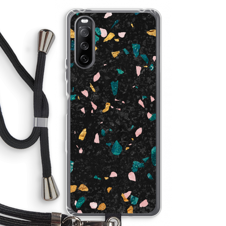 Terrazzo N°10: Sony Sony Xperia 10 III Transparant Hoesje met koord