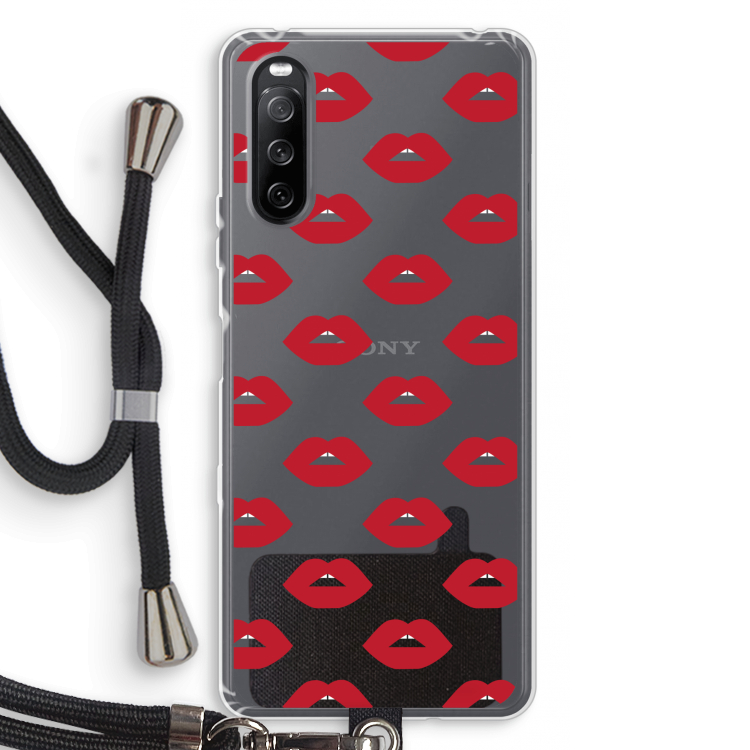 Lips: Sony Sony Xperia 10 III Transparant Hoesje met koord