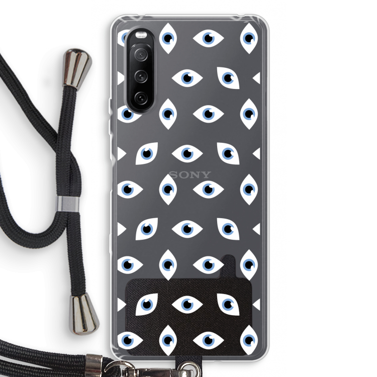 Eyes pattern: Sony Sony Xperia 10 III Transparant Hoesje met koord