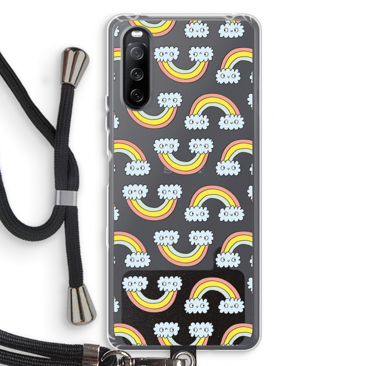 Regenboog: Sony Sony Xperia 10 III Transparant Hoesje met koord