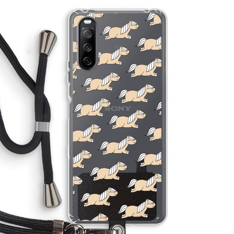 Ponys: Sony Sony Xperia 10 III Transparant Hoesje met koord