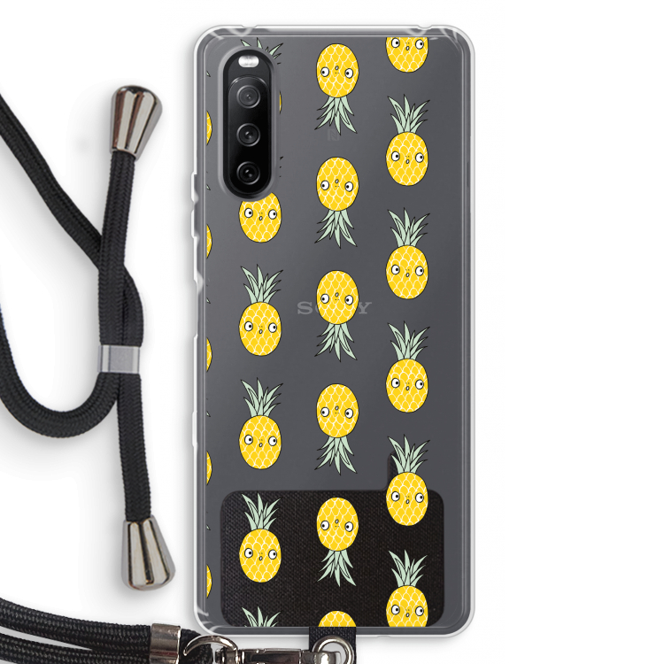 Ananas: Sony Sony Xperia 10 III Transparant Hoesje met koord