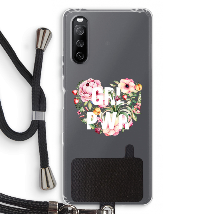 GRL PWR Flower: Sony Sony Xperia 10 III Transparant Hoesje met koord