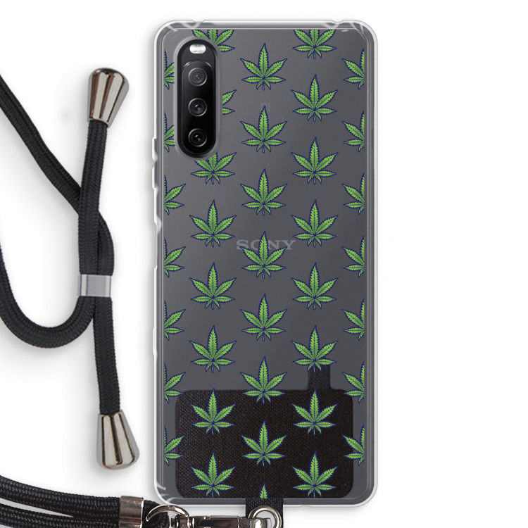 Weed: Sony Sony Xperia 10 III Transparant Hoesje met koord