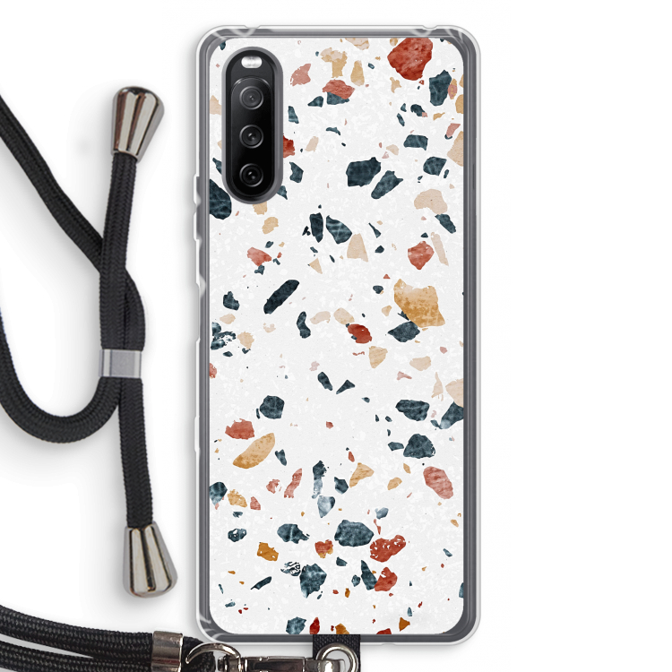 Terrazzo N°4: Sony Sony Xperia 10 III Transparant Hoesje met koord