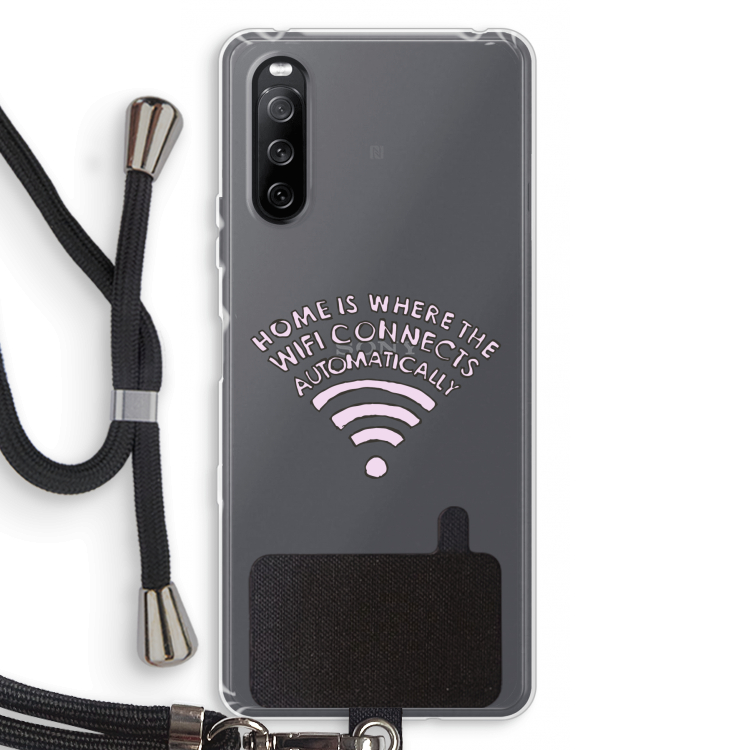 Home Is Where The Wifi Is: Sony Sony Xperia 10 III Transparant Hoesje met koord