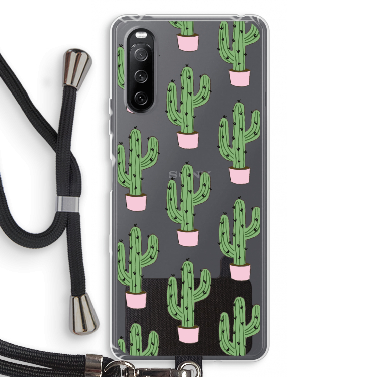 Cactus Lover: Sony Sony Xperia 10 III Transparant Hoesje met koord