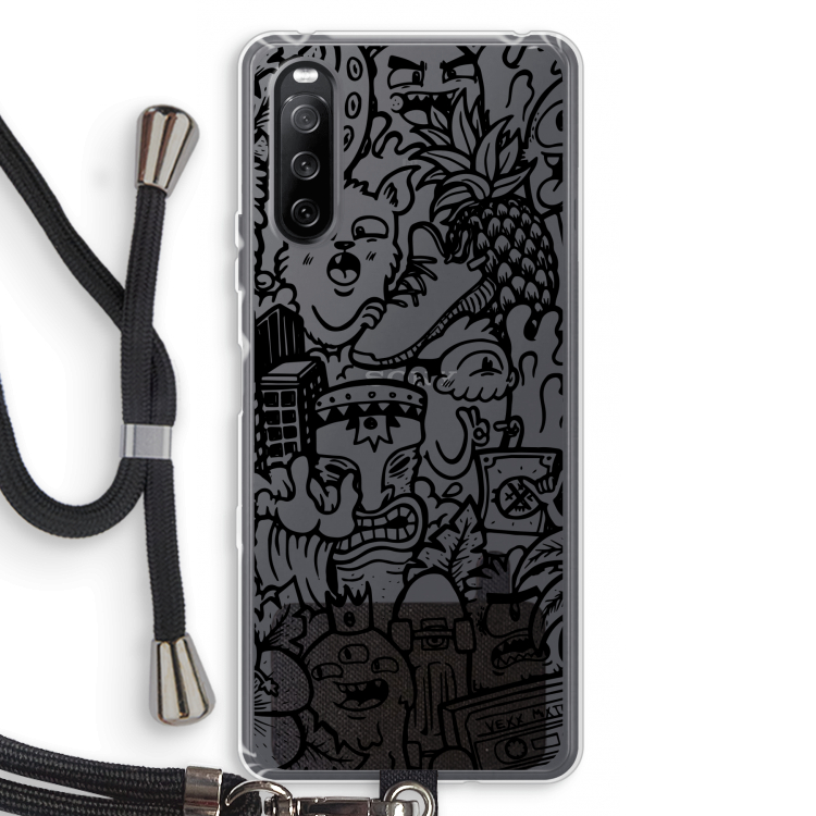 Vexx Black Mixtape: Sony Sony Xperia 10 III Transparant Hoesje met koord