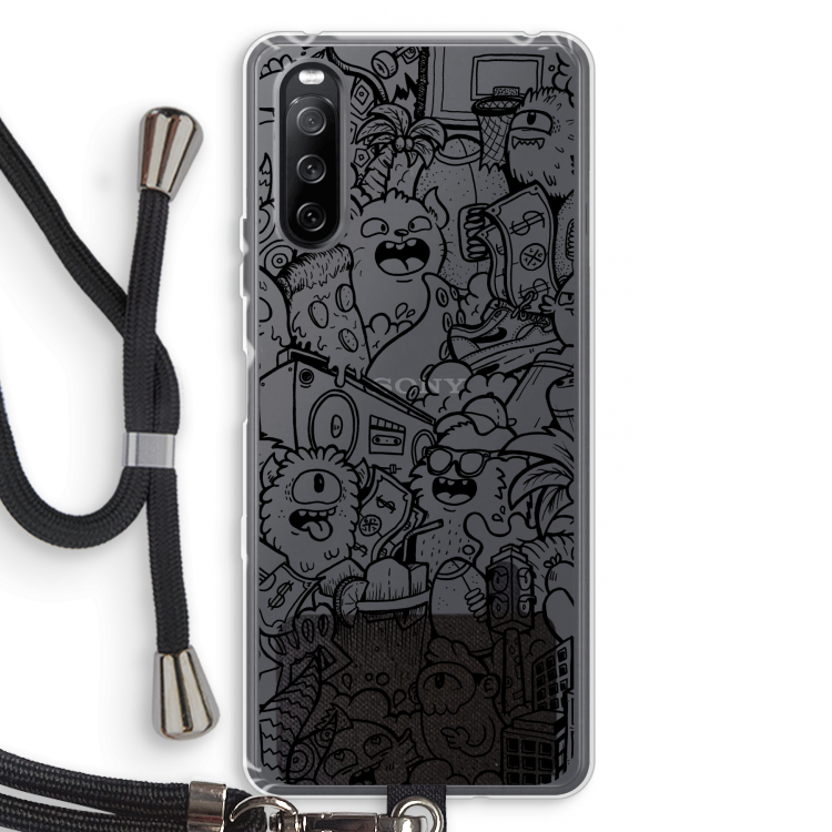 Vexx Black City : Sony Sony Xperia 10 III Transparant Hoesje met koord