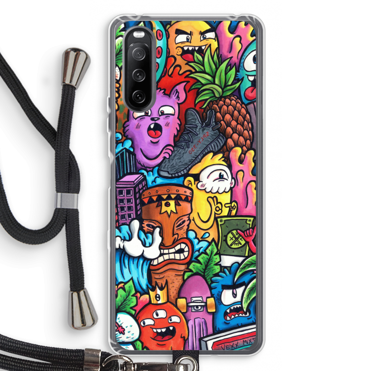 Vexx Mixtape: Sony Sony Xperia 10 III Transparant Hoesje met koord