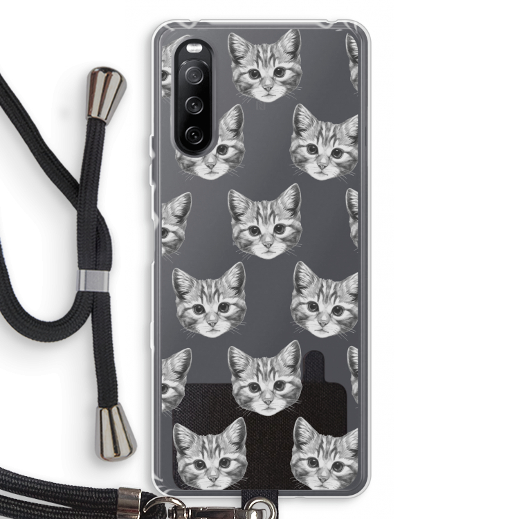 Kitten: Sony Sony Xperia 10 III Transparant Hoesje met koord