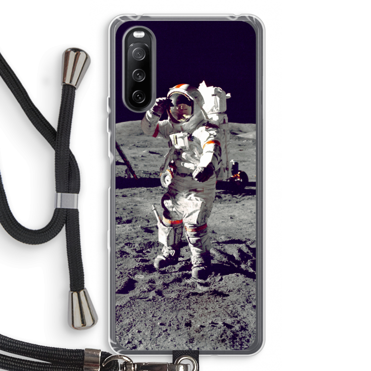 Spaceman: Sony Sony Xperia 10 III Transparant Hoesje met koord