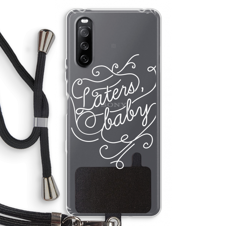 Laters, baby: Sony Sony Xperia 10 III Transparant Hoesje met koord