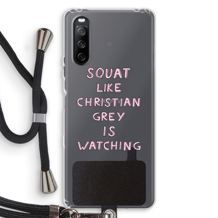 Christian Grey: Sony Sony Xperia 10 III Transparant Hoesje met koord