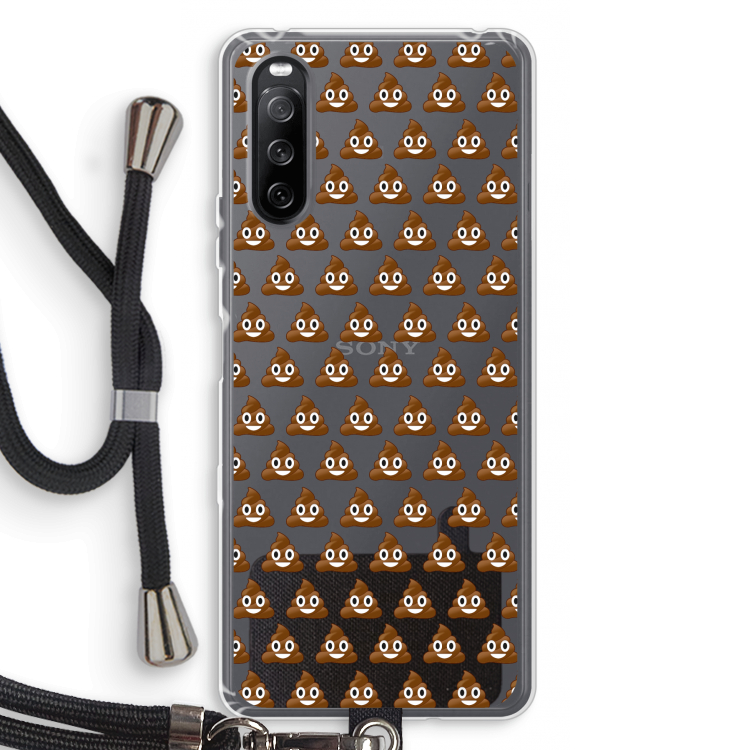 Poop emoji: Sony Sony Xperia 10 III Transparant Hoesje met koord