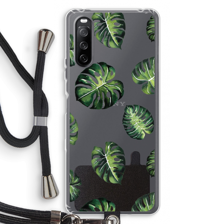 Tropische bladeren: Sony Sony Xperia 10 III Transparant Hoesje met koord