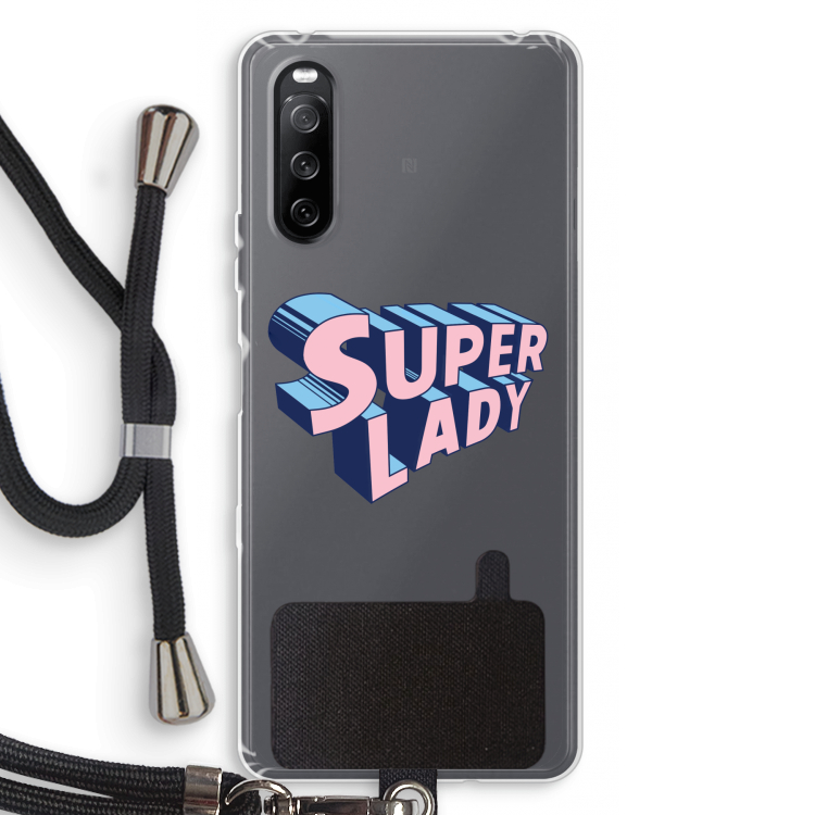 Superlady: Sony Sony Xperia 10 III Transparant Hoesje met koord