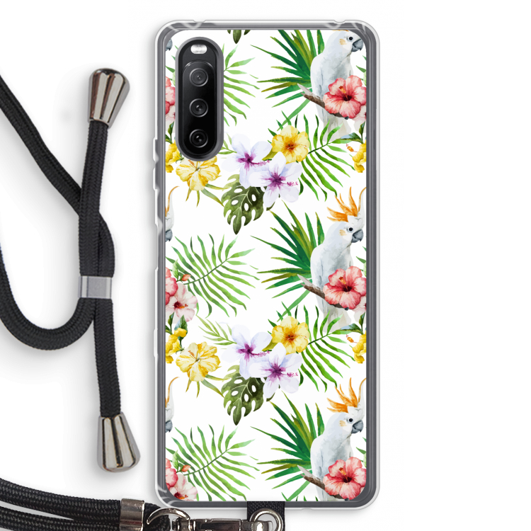 Gele kuif: Sony Sony Xperia 10 III Transparant Hoesje met koord