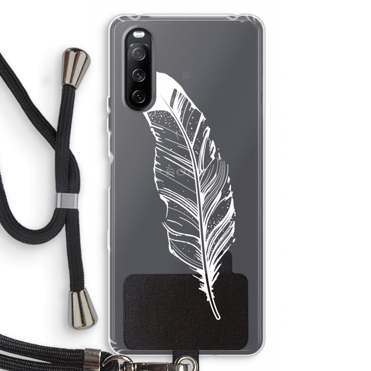 Pluim: Sony Sony Xperia 10 III Transparant Hoesje met koord