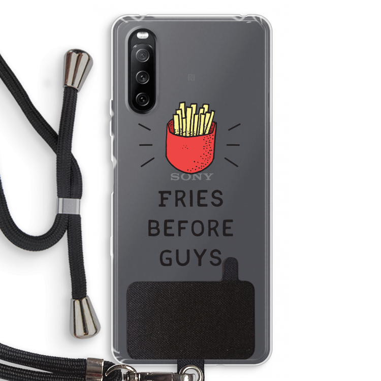 Fries before guys: Sony Sony Xperia 10 III Transparant Hoesje met koord