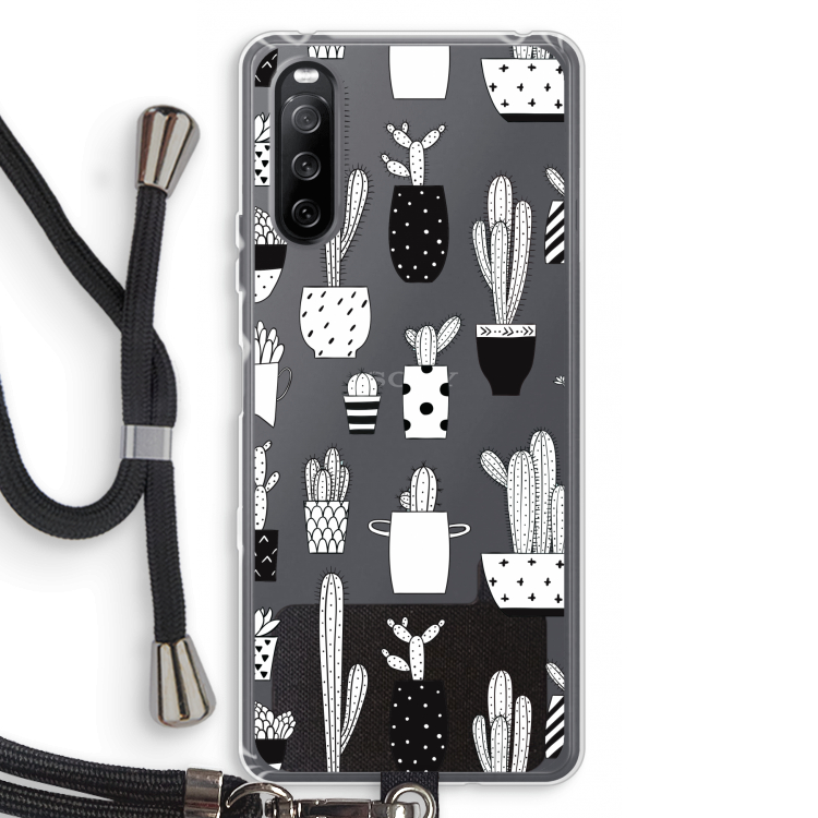 Cactusmotief: Sony Sony Xperia 10 III Transparant Hoesje met koord