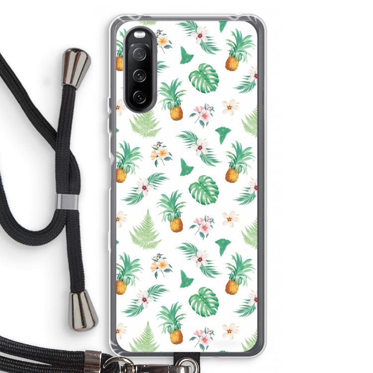 Ananas bladeren: Sony Sony Xperia 10 III Transparant Hoesje met koord