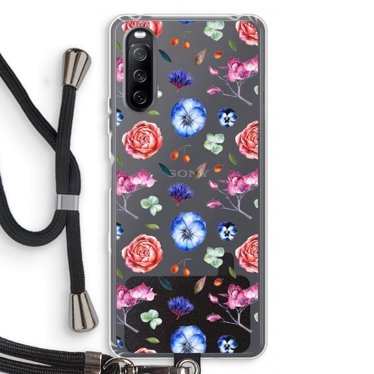 Bloemetjes: Sony Sony Xperia 10 III Transparant Hoesje met koord