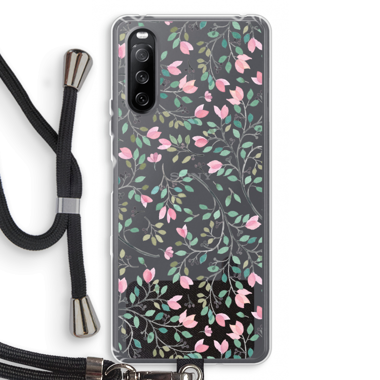Sierlijke bloemen: Sony Sony Xperia 10 III Transparant Hoesje met koord