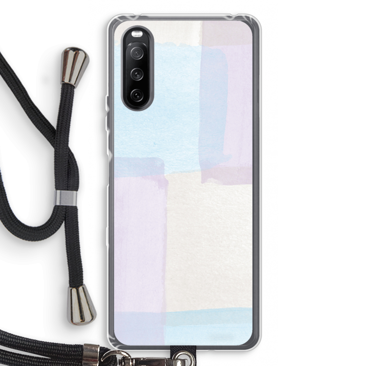 Square pastel: Sony Sony Xperia 10 III Transparant Hoesje met koord