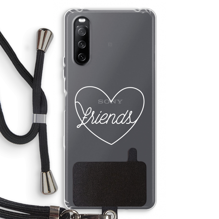 Friends heart pastel: Sony Sony Xperia 10 III Transparant Hoesje met koord