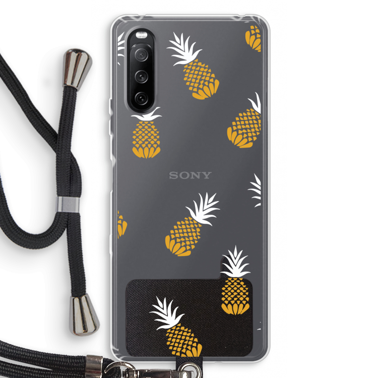 Ananasjes: Sony Sony Xperia 10 III Transparant Hoesje met koord