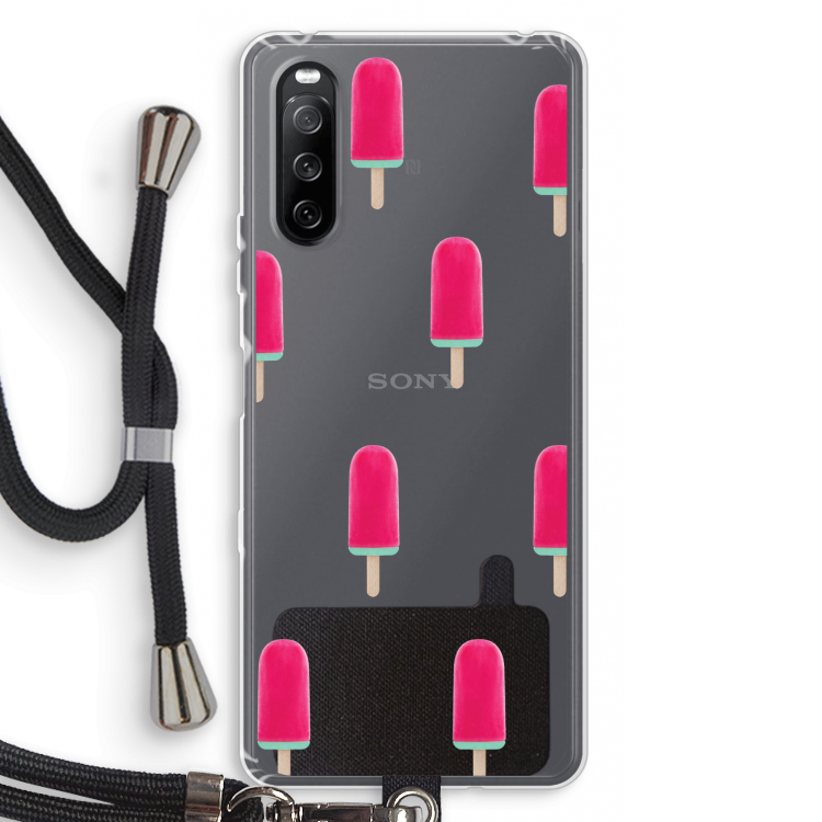 Waterijsje: Sony Sony Xperia 10 III Transparant Hoesje met koord