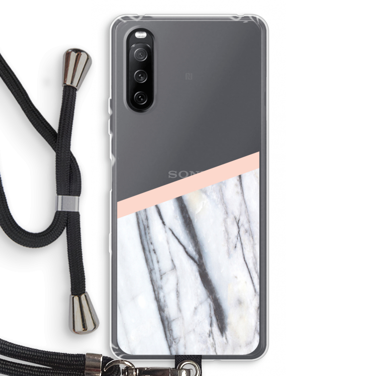 A touch of peach: Sony Sony Xperia 10 III Transparant Hoesje met koord