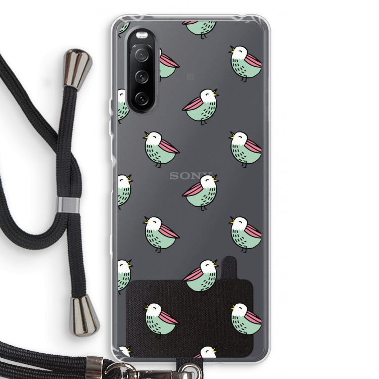 Vogeltjes: Sony Sony Xperia 10 III Transparant Hoesje met koord