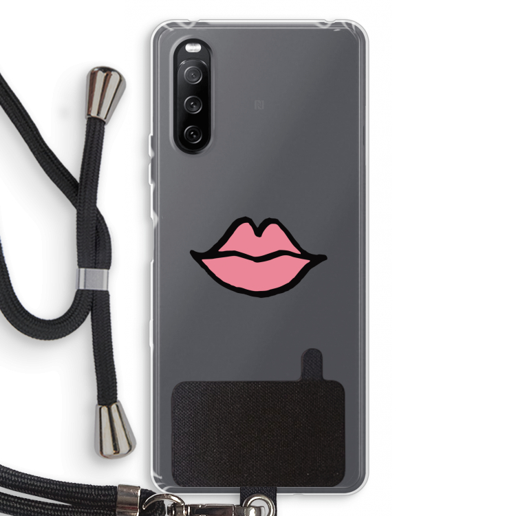 Kusje: Sony Sony Xperia 10 III Transparant Hoesje met koord