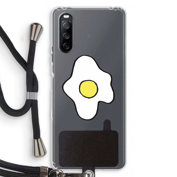 Spiegelei: Sony Sony Xperia 10 III Transparant Hoesje met koord