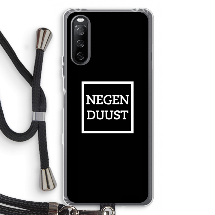 Negenduust black: Sony Sony Xperia 10 III Transparant Hoesje met koord
