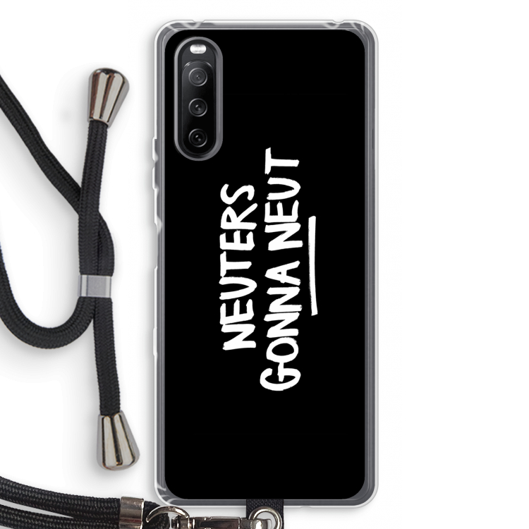 Neuters (zwart): Sony Sony Xperia 10 III Transparant Hoesje met koord