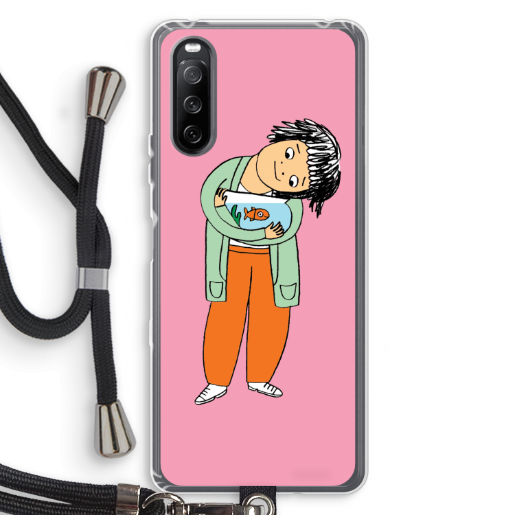 Visknuffel: Sony Sony Xperia 10 III Transparant Hoesje met koord