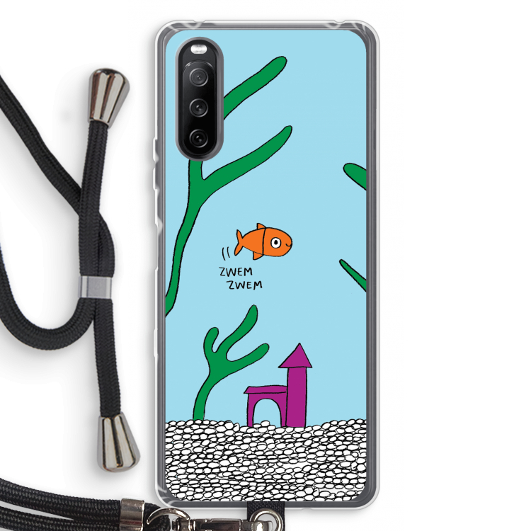 Aquarium: Sony Sony Xperia 10 III Transparant Hoesje met koord