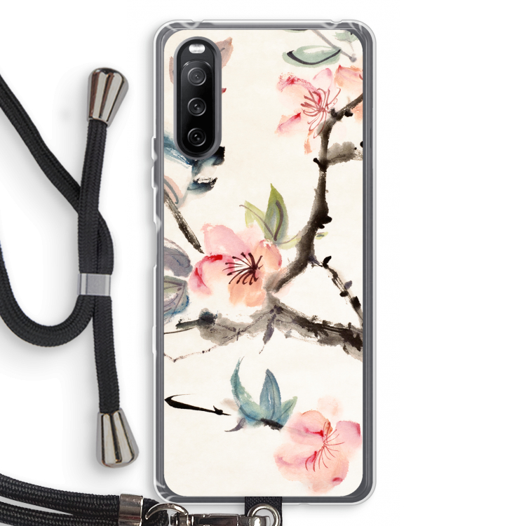 Japanse bloemen: Sony Sony Xperia 10 III Transparant Hoesje met koord