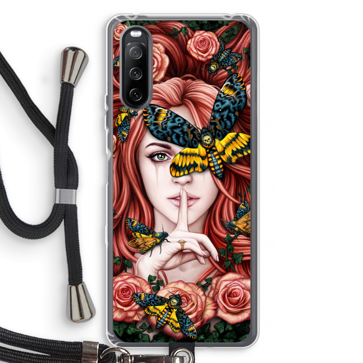 Lady Moth: Sony Sony Xperia 10 III Transparant Hoesje met koord