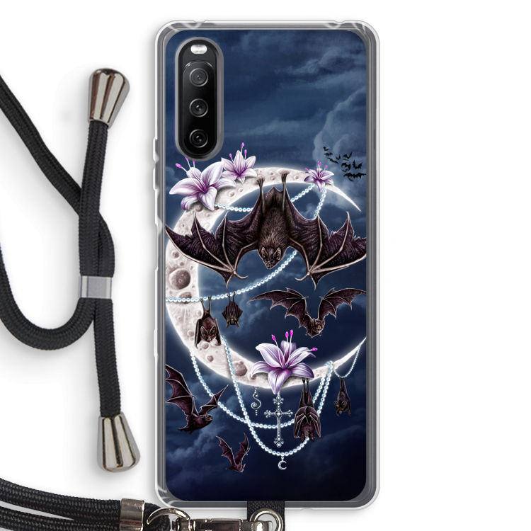 Vleermuizen Maan: Sony Sony Xperia 10 III Transparant Hoesje met koord