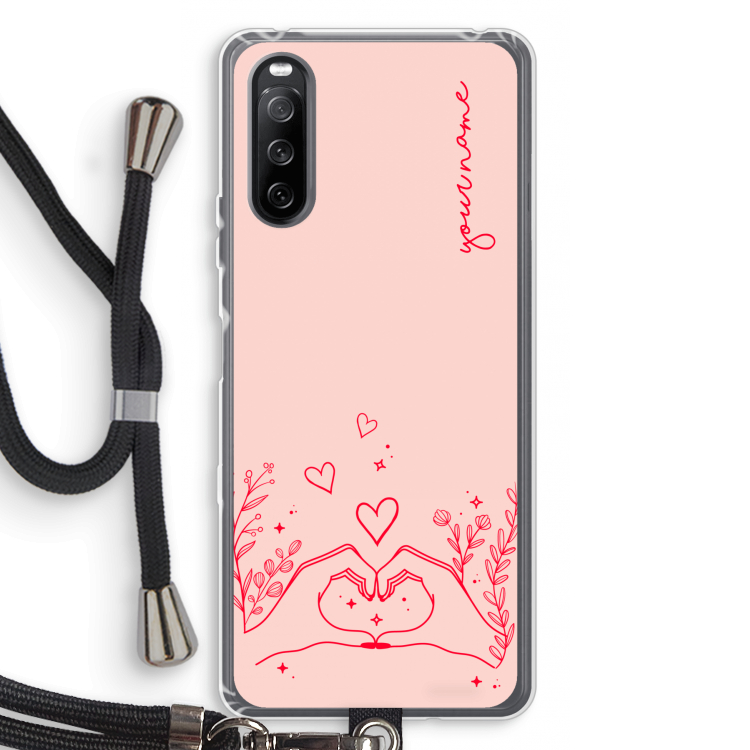 Love is in the air: Sony Sony Xperia 10 III Transparant Hoesje met koord