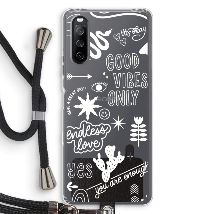 Good vibes: Sony Sony Xperia 10 III Transparant Hoesje met koord
