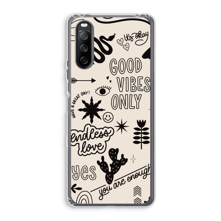 Good vibes: Sony Xperia 10 III Transparant Hoesje